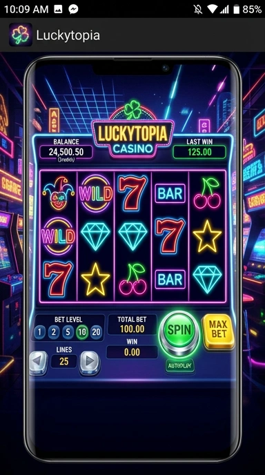 Cuplikan layar menu unduhan luckytopia untuk perangkat Android